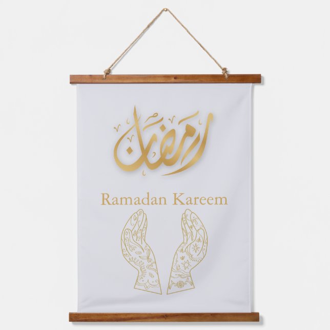 Tapiz Con Marco De Madera Ramadan Kareem Ramadan Mubarak (Anverso)