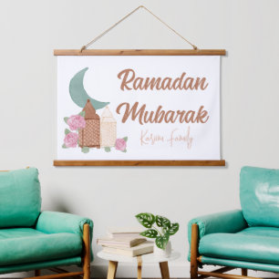 Tapiz Con Marco De Madera Ramadan Mubarak Decoración Personalizado Nombre de