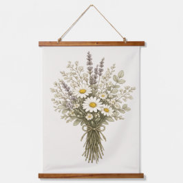 Tapiz Con Marco De Madera Ramo de flores silvestres vintage