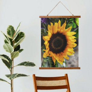 Tapiz Con Marco De Madera Ramo de girasoles Botánico Floral Fotográfico