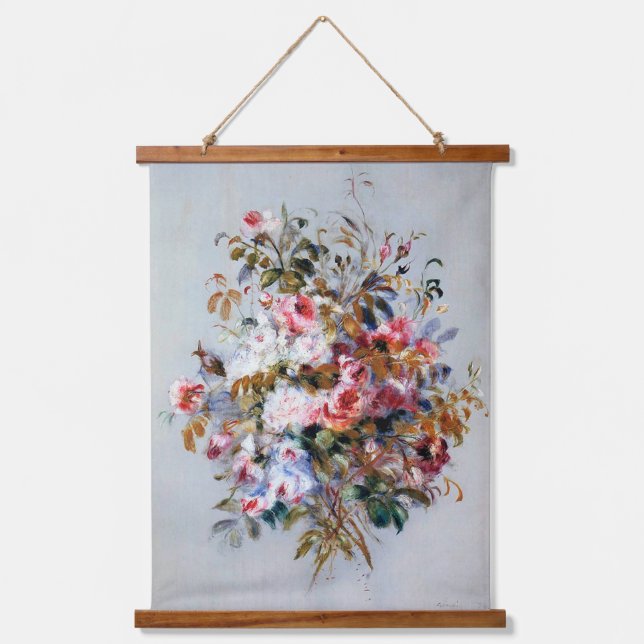 Tapiz Con Marco De Madera Ramo de Rosas, Renoir (Anverso)