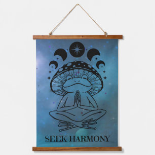Tapiz Con Marco De Madera Ranas de yoga Seek Harmony