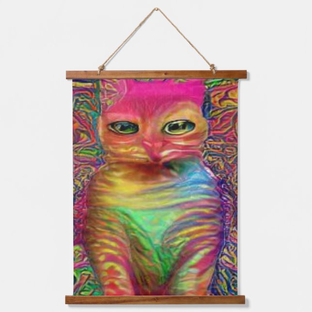 Tapiz Con Marco De Madera raro psicodélico kool katz 13 (Anverso)