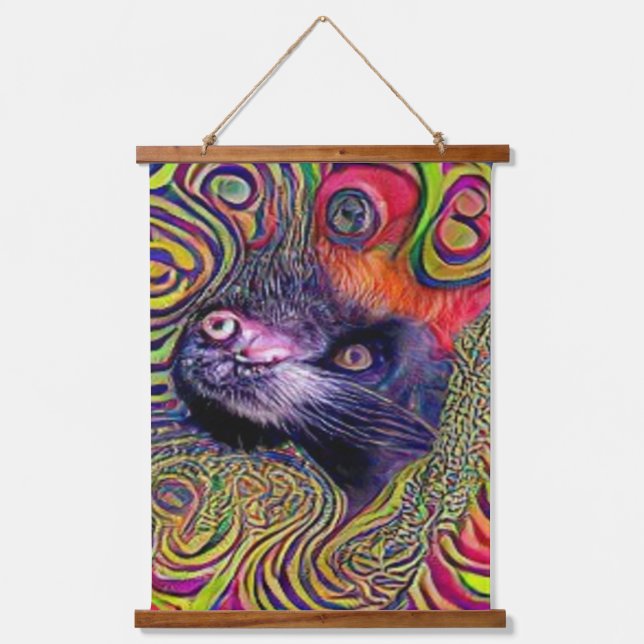 Tapiz Con Marco De Madera raro psicodélico kool katz 19 (Anverso)