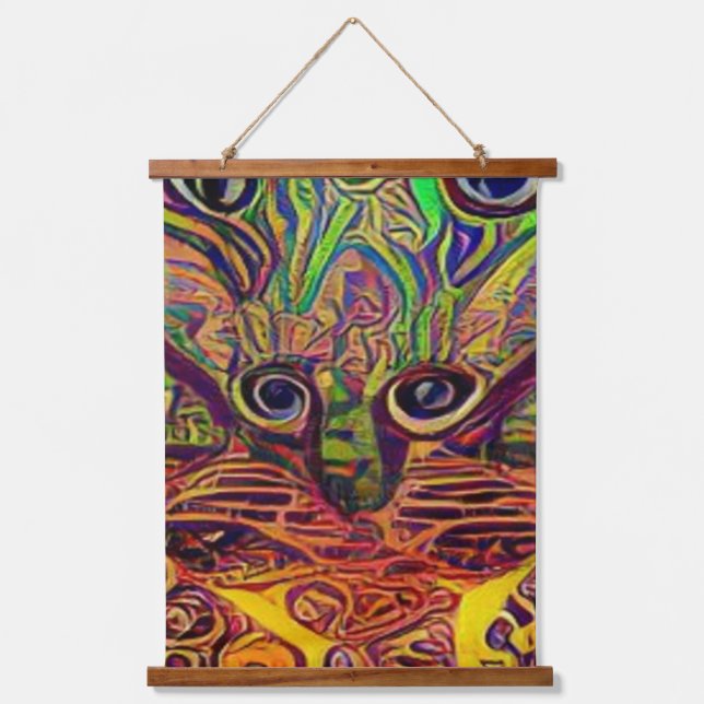 Tapiz Con Marco De Madera raro psicodélico kool katz 23 (Anverso)