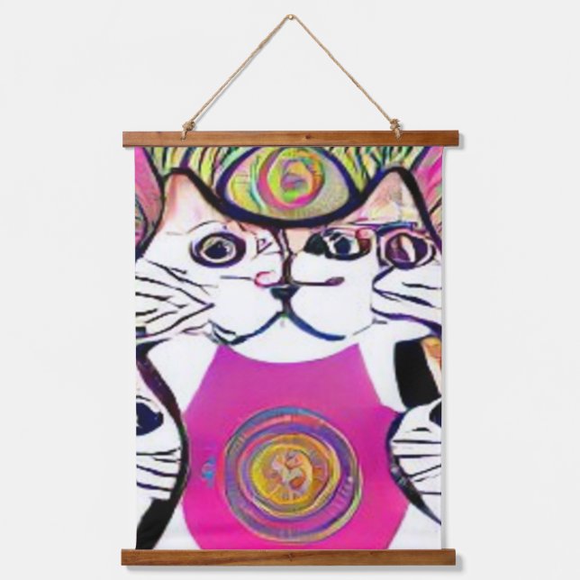 Tapiz Con Marco De Madera raro psicodélico kool katz 5 (Anverso)