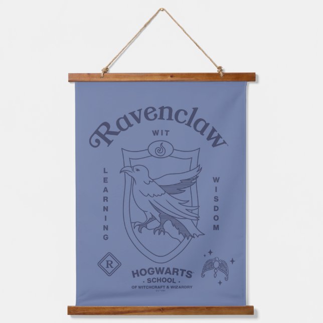Tapiz Con Marco De Madera RAVENCLAW™ Wit Learning Wisdom Crest (Anverso)