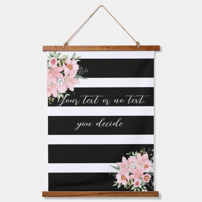 Tapiz Con Marco De Madera Rayas negras con Lilly Bouquet (Anverso)
