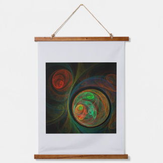 Tapiz Con Marco De Madera Reborn Green Abstract Art