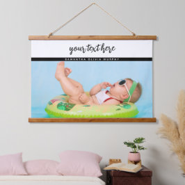 Tapiz Con Marco De Madera Recuerdos de nombre y amor para bebé fotográficos 