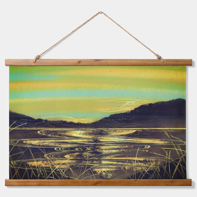 Tapiz Con Marco De Madera Recuerdos junto al lago (Anverso )