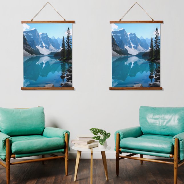 Tapiz Con Marco De Madera Reflejos de Serenidad (Sala de estar)