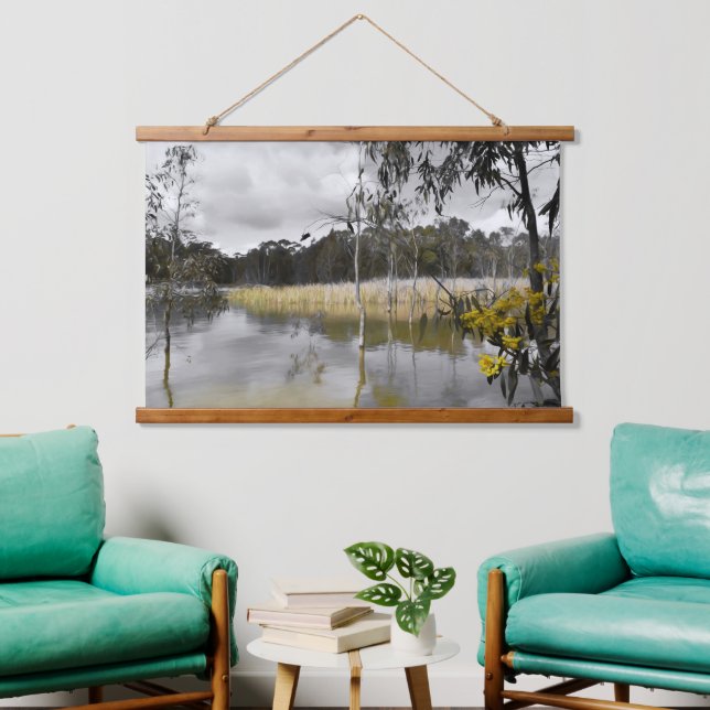 Tapiz Con Marco De Madera Reflexiones bajo los cielos grises (Sala de estar)