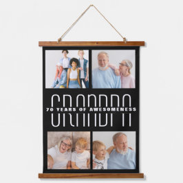 Tapiz Con Marco De Madera Regalo de los abuelos para los 70 años