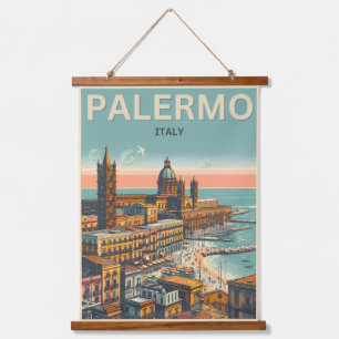 Tapiz Con Marco De Madera Regalos de recuerdo de Palermo sicily italiano