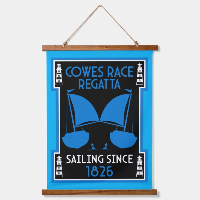 Tapiz Con Marco De Madera Regata de yates de Cowes Isla de Wight (Anverso)