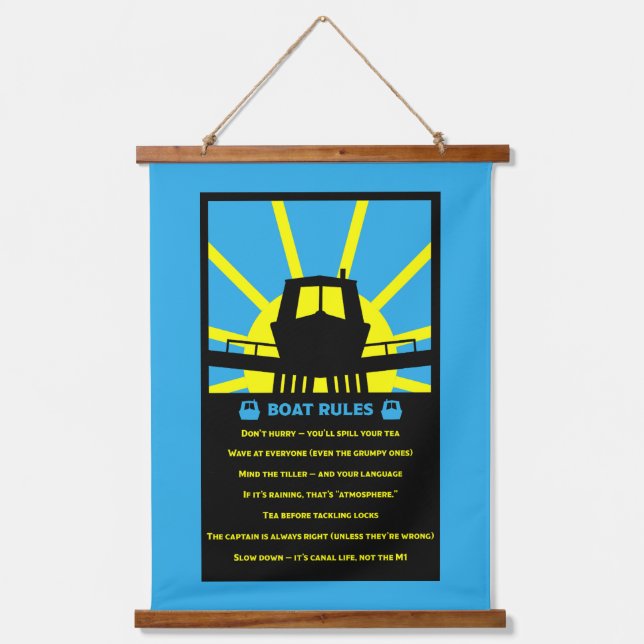Tapiz Con Marco De Madera Reglas divertidas para barcos estrechos (Anverso)
