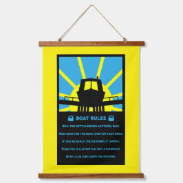 Tapiz Con Marco De Madera Reglas divertidas para barcos estrechos