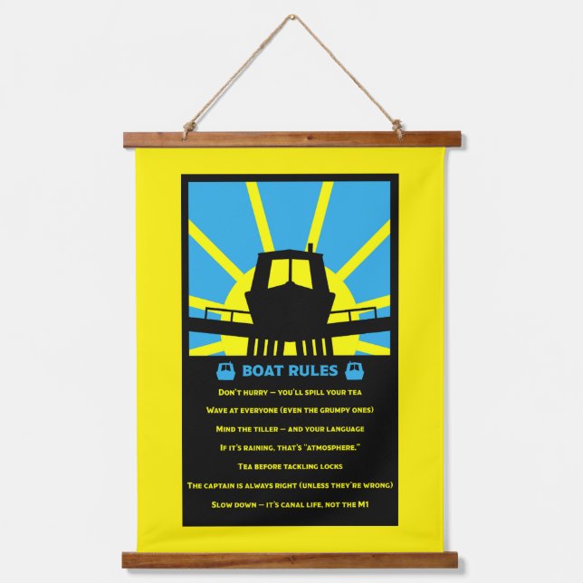 Tapiz Con Marco De Madera Reglas divertidas para barcos estrechos (Anverso)