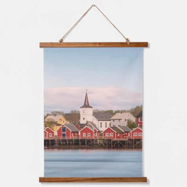 Tapiz Con Marco De Madera Reine Lofoten Noruega (Anverso)