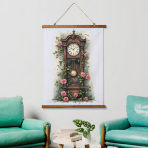 Tapiz Con Marco De Madera Reloj de Abuelo Vintage Ivy Rose