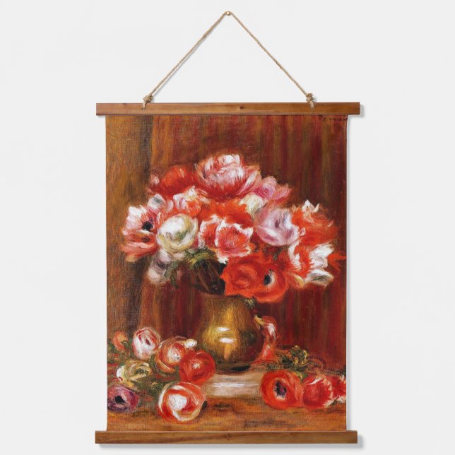 Tapiz Con Marco De Madera Renoir - Anemones, pintura famosa, (Anverso)