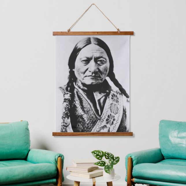 Tapiz Con Marco De Madera Renuncia el Jefe de Lakota: Sentando el Fuerte Bul (Sala de estar)