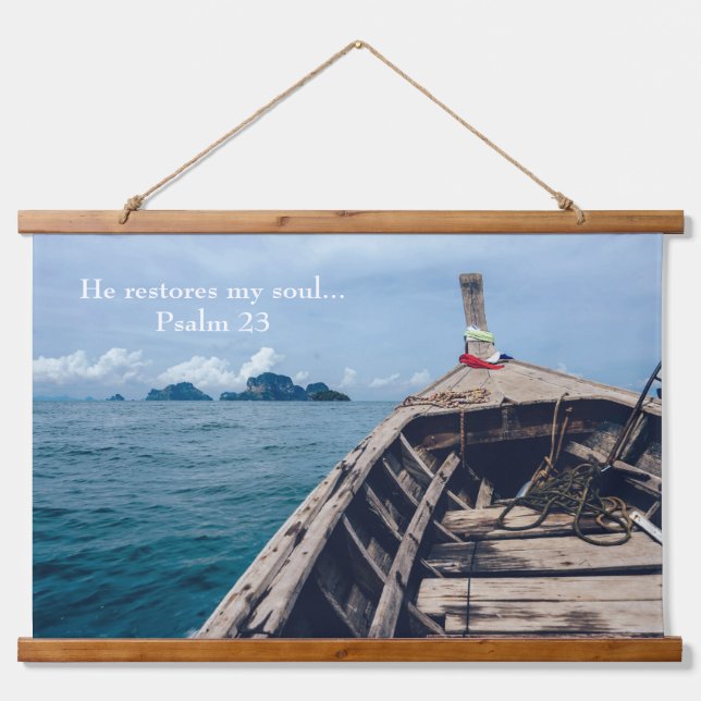 Tapiz Con Marco De Madera Restaura Mi Escritura Del Alma (Anverso )