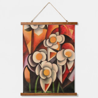 Tapiz Con Marco De Madera Resumen De Arte Geométrico Calla Lilies En Tonos M