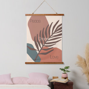 Tapiz Con Marco De Madera Resumen de la hoja de palma personalizado de arte 
