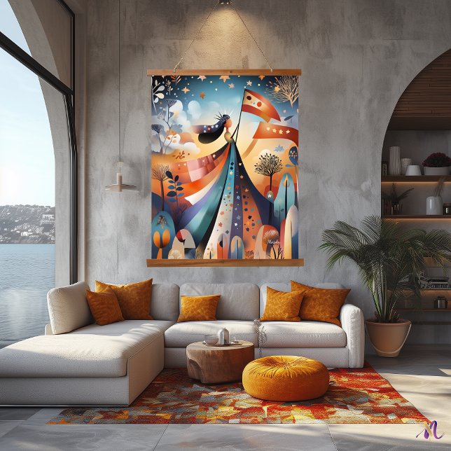 Tapiz Con Marco De Madera Resumen de la libertad reimaginada: Artista capric (Subido por el creador)