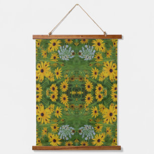 Tapiz Con Marco De Madera Resumen de pintura de flores de Black Eyed Susan D
