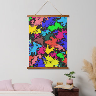 Tapiz Con Marco De Madera Resumen de un torbellino colorido /