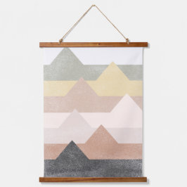 Tapiz Con Marco De Madera Resumen del diseño de las montañas