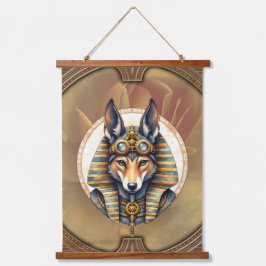 Tapiz Con Marco De Madera Retrato de Steampunk Anubis Fox