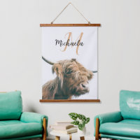 Retrato de vaca de Highland nombre personalizado m