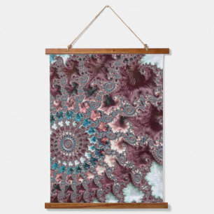 Tapiz Con Marco De Madera Retro Groovy Ecléctico Bohemio Espiral Fractal