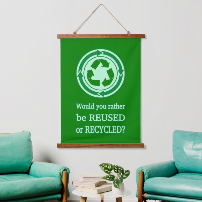 Tapiz Con Marco De Madera Reutilizar y reciclar (Sala de estar)