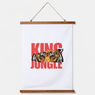 Tapiz Con Marco De Madera Rey Jungla – Diseño de Poder de Tigre Salvaje