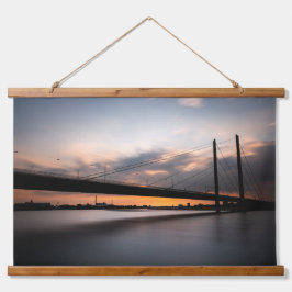 Tapiz Con Marco De Madera Rheinkinebrücke Dusseldorf, Alemania