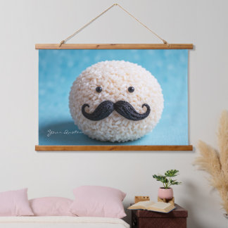 Tapiz Con Marco De Madera Rice Ball with Mustache