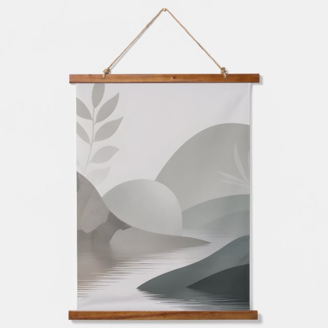 Tapiz Con Marco De Madera Río Minimalista (Anverso)