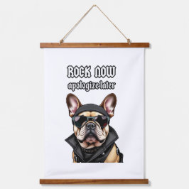 Tapiz Con Marco De Madera Rock ahora, discúlpate más tarde