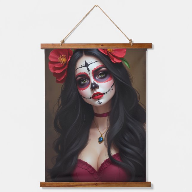 Tapiz Con Marco De Madera Rosa de los Muertos (Anverso)