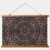 Rosa Oro Negro Mandala Trippy Psychedelic Hippie
