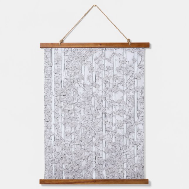 Tapiz Con Marco De Madera Rosas blancas E (Anverso)