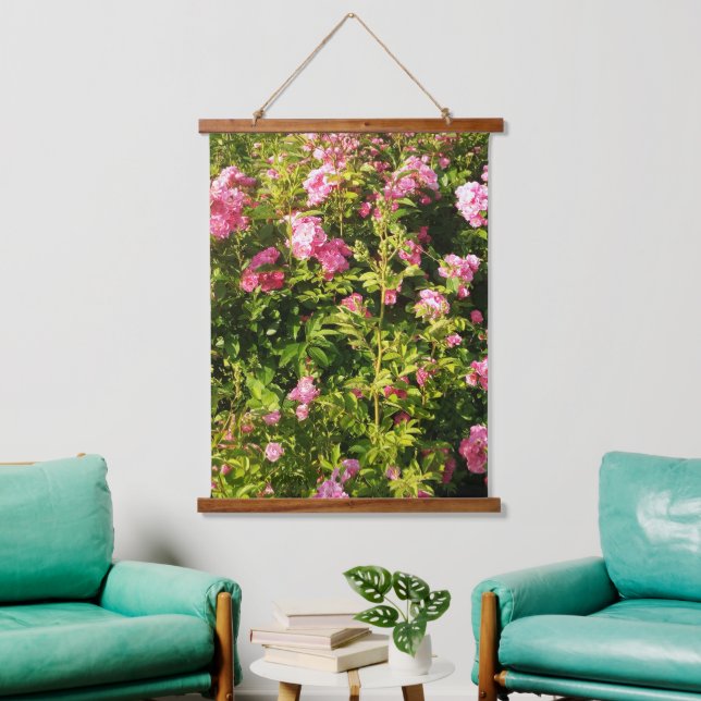 Tapiz Con Marco De Madera Rosas rosas rosas en flor (Sala de estar)