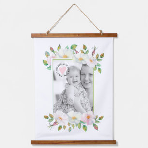 Tapiz Con Marco De Madera Rosas salvajes frontera verde foto del Día de la M