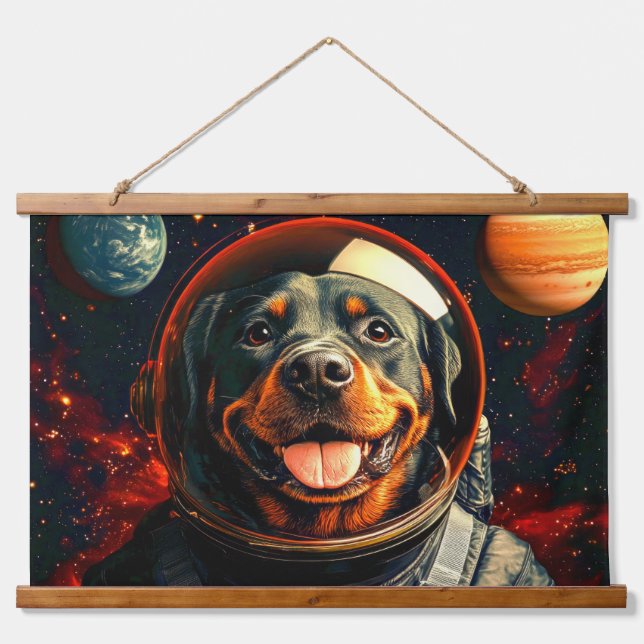 Tapiz Con Marco De Madera Rottweiler Explora (Anverso )