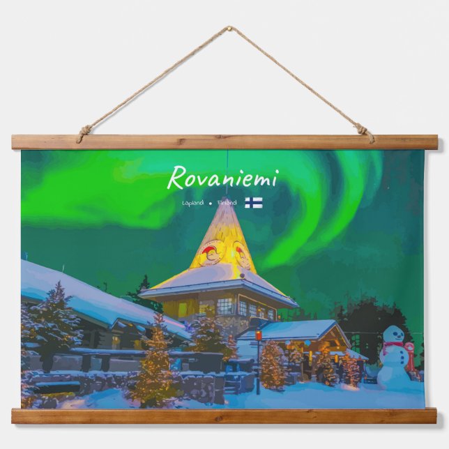 Tapiz Con Marco De Madera Rovaniemi, Finlandia (Anverso )